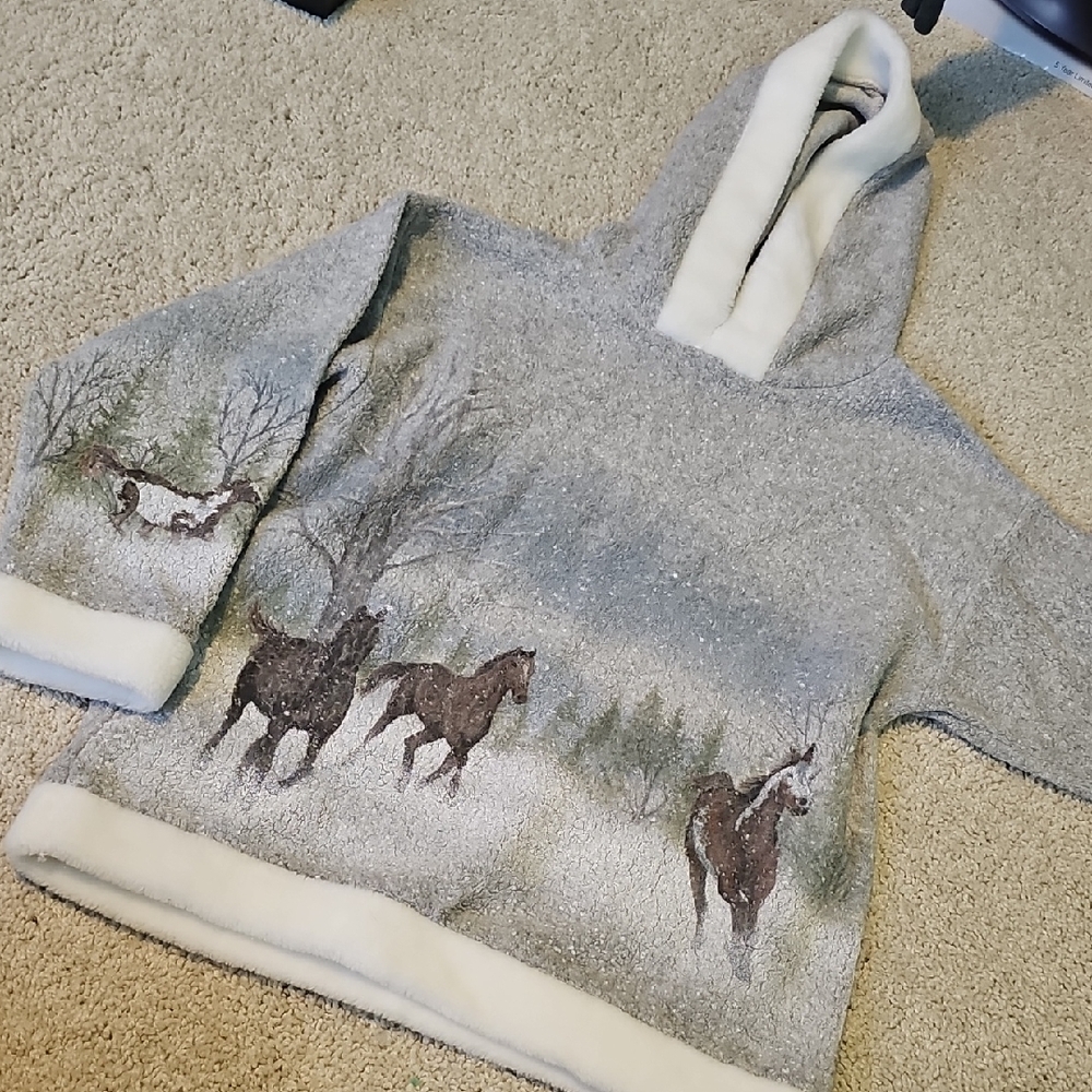 NorthStyle Gray Horse Print Kids Hoodie